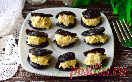 Закуска "Мидии" из чернослива, пошаговый рецепт с фото
