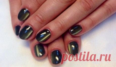 Шеллак кошачий глаз: фото, как делать маникюр с эффектом кошачий глаз