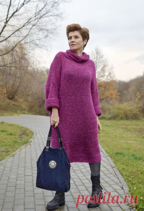 Вязаное платье-свитер для женщин 50+. Оно обязательно должно быть в вашем гардеробе | Мне 50 | Дзен