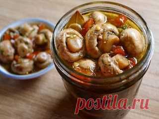 Самые вкусные рецепты: Быстрые маринованные шампиньоны