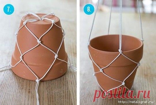 Как подвесить горшок с цветком.