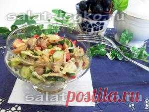 Салат с сырыми шампиньонами и помидорами, рецепт с фото