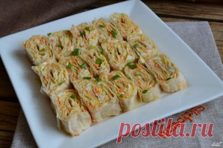 Рулетики из лаваша с корейской морковкой - пошаговый рецепт с фото на Повар.ру
