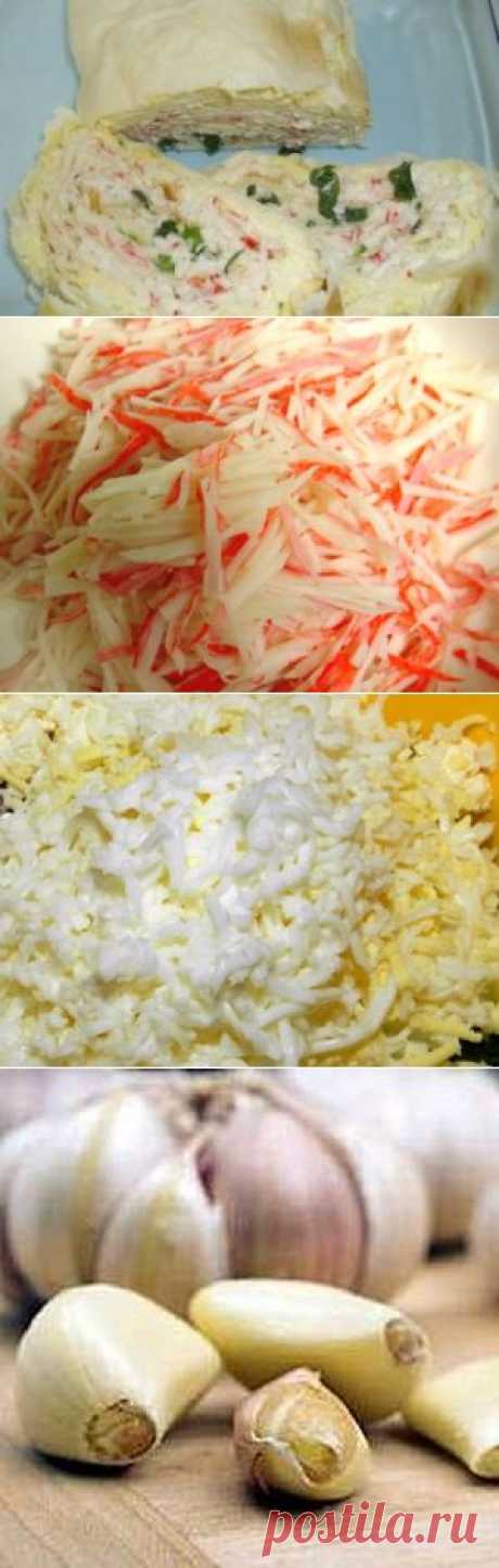 Рулет из лаваша с крабовыми палочками / Хлебные закуски / TVCook: пошаговые рецепты с фото