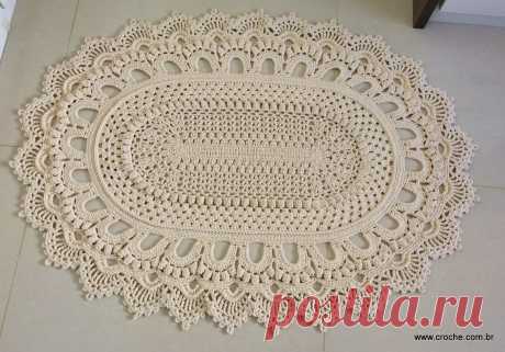 Tapete oval modelo Russo | Croche.com.br