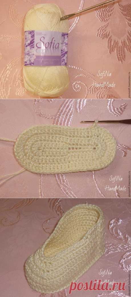 Вяжем пинетки для малышки
