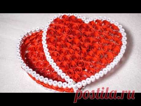 Quilling Gift Box Ideas| DIY Heart for Valentine | HandiWorks #53