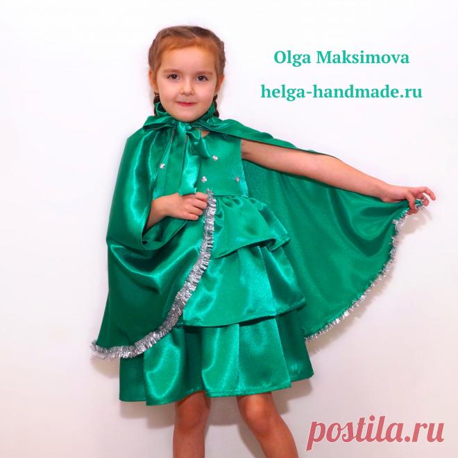 Новогодний костюм Ёлочки: платье с оборками и накидка своими руками Мастер-класс по пошиву новогоднего/карнавального костюма для девочки Ёлочка: накидка-полусолнце и платье с оборками (выкройка на рост 86-134 см).