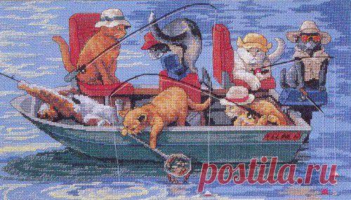Вышивка крестом "Вышивка "Gone Fishin"" | Скачать бесплатно на сайте Stitchart.net