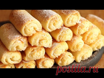 Быстро и Просто к ЧАЮ! ТВОРОЖНОЕ Печенье ТРУБОЧКИ с Начинкой