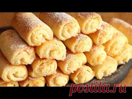 Быстро и Просто к ЧАЮ! ТВОРОЖНОЕ Печенье ТРУБОЧКИ с Начинкой