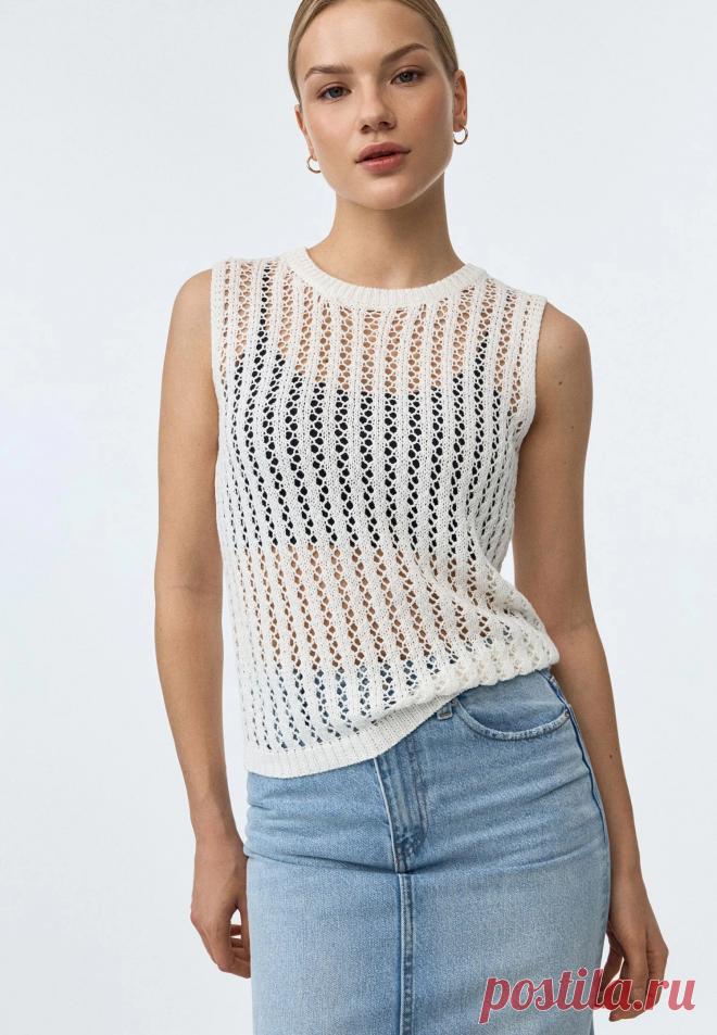 Ажурная майка от Sela (схема узора)