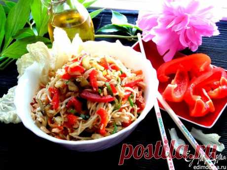Рисовая вермишель с овощами и курицей | Кулинарные рецепты от «Едим дома!»