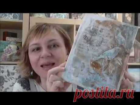 Микс медиа панно с птичкой в Эко стиле: видео мастер-класс Натальи Жуковой.