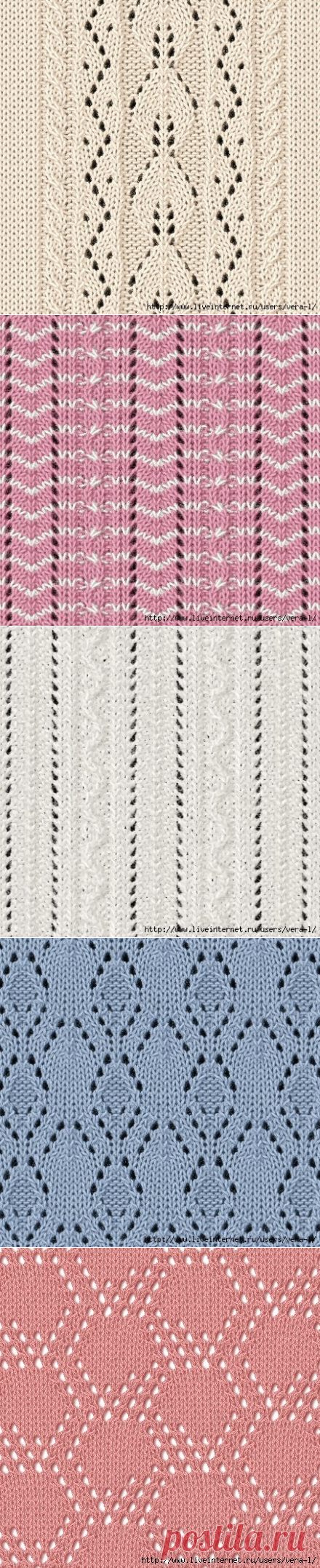 Простые узоры спицами. Красивая подборка