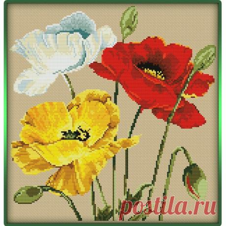 #Цветы@clubrucodelnic
Poppy Trio

Схема  Жмите на картинку