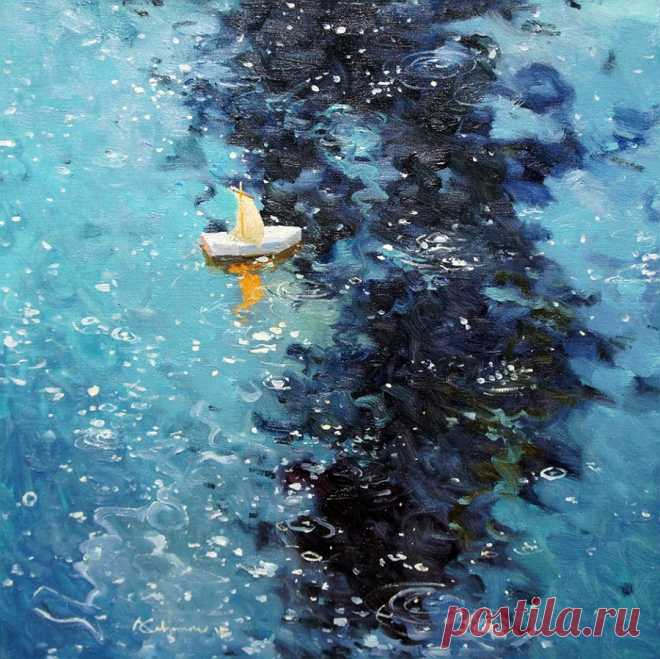 Падал снег..... Художник Алексей Савченко