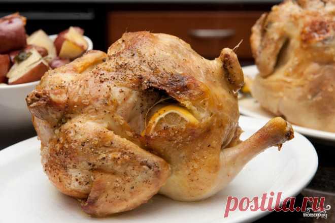 Курица в духовке с лимоном - пошаговый кулинарный рецепт с фото на Повар.ру