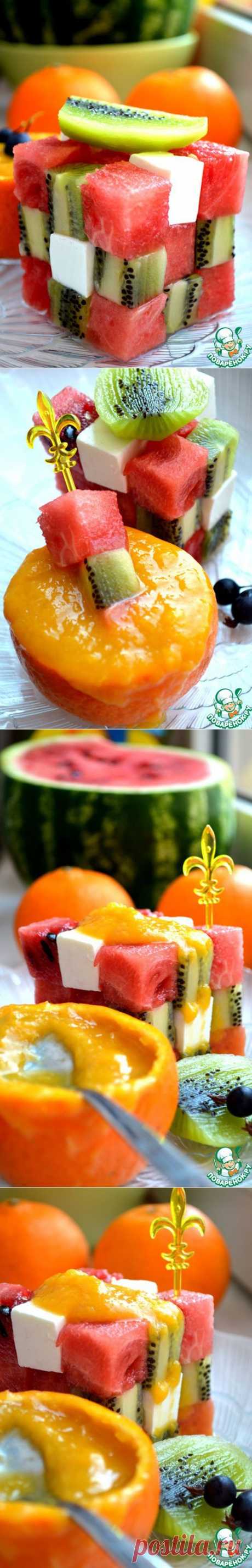Фруктовый салат с малосольным сыром - кулинарный рецепт