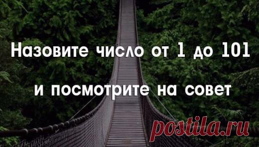Назовите число от 1 до 101 и посмотрите на совет | Golbis