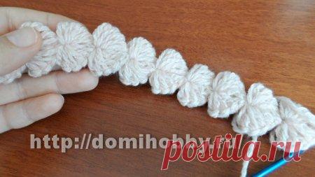 Шнур крючком Сердечки