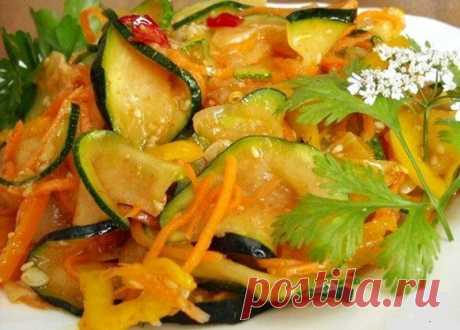 Вкусные кабачки по - корейски!..