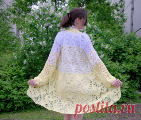Ажурный лимонный кардиган спицами для прохладных летних вечеров | Paradosik_Handmade | Яндекс Дзен