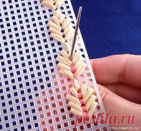 Какую красоту можно вышить, используя пластиковую кайму и целлофан