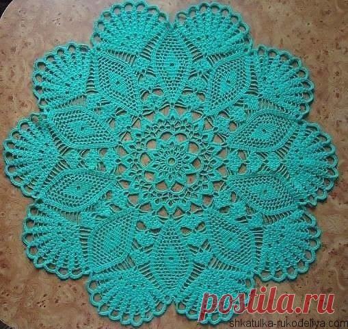 Шикарная салфетка крючком Шикарная салфетка крючком схема. Схема красивой салфетки крючком.