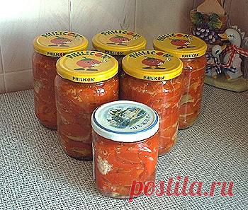 Хорошая кухня - консервирование-сладкий перец, маринованный с чесноком. Кулинарная книга рецептов. Салаты, выпечка.