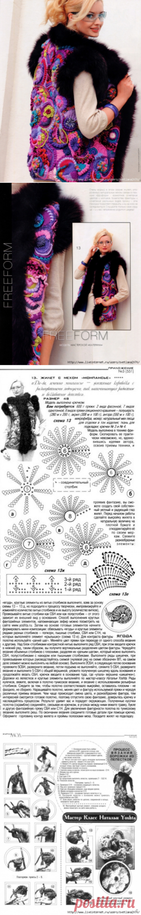 Жилет в технике "фриформ" - САМОБРАНОЧКА рукодельницам, мастерицам