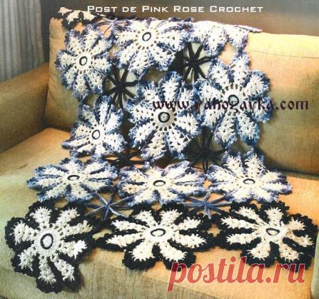 Плед из мотивов крючком. Вязаный плед мотивами для дома крючком