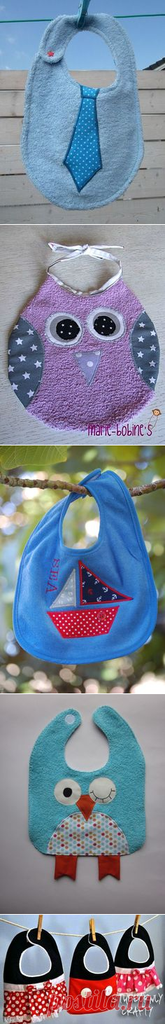 (2) Arty and Crafty Little Things: Maritime -- cute bib idea - great way to use up a smaller scrap of denim! Inspiration :) | Babero