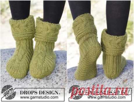 Домашние сапожки спицами «Лесные шаги»