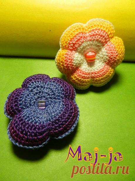 Вязаный цветок, мастер-класс