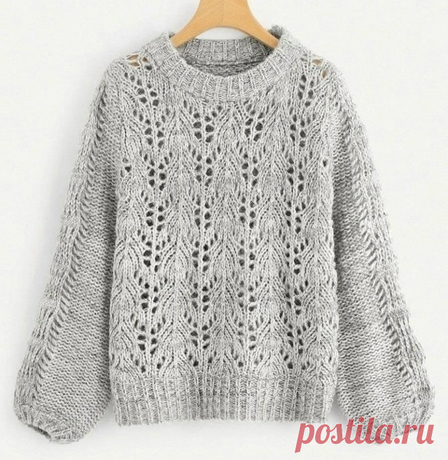 Пост на стене Свитер спицами. Схема.#вязаный_пуловер #свитер_спицами #джемпер_спицами #пуловер_спицами #вязание_спицами