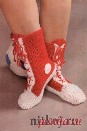 Носки – кеды крючком » Ниткой - вязаные вещи для вашего дома, вязание крючком, вязание спицами, схемы вязания