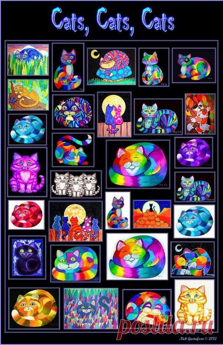 Catscatscats Цифровое искусство Ником Густафсон - Catscatscats изобразительного искусства и плакаты на продажу