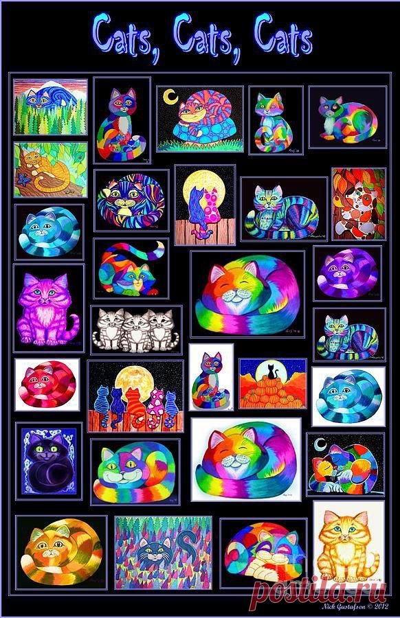 Catscatscats Цифровое искусство Ником Густафсон - Catscatscats изобразительного искусства и плакаты на продажу