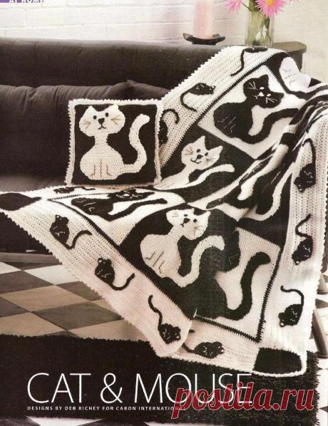 Квадраты для пледа крючком (много).