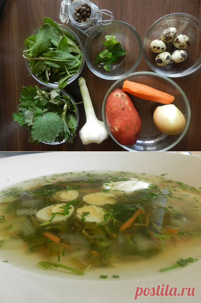 Щи из крапивы и щавеля.