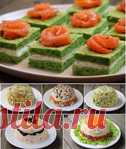 Закусочные пирожные + 5 праздничных салатов из Рыбы и Морепродуктов.