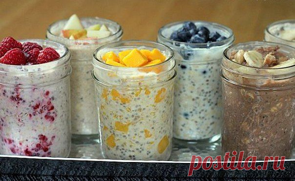 САМАЯ ВКУСНАЯ ЛЕНИВАЯ ОВСЯНКА В БАНКЕ: здоровый быстрый завтрак, который не надо готовить.