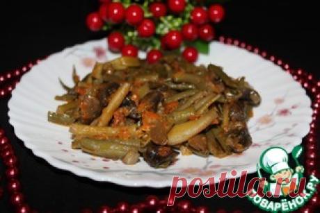 Стручковая фасоль с грибами в мультиварке - кулинарный рецепт