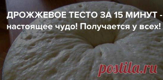Дрожжевое тесто за 15 минут - настоящее чудо! Получается у всех! Я хоть
и люблю 
