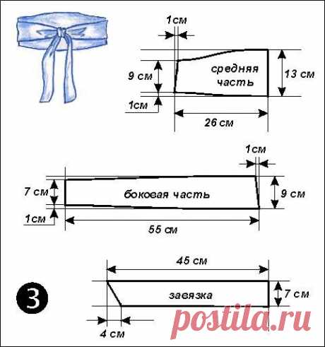 Выкройка пояса - кушака