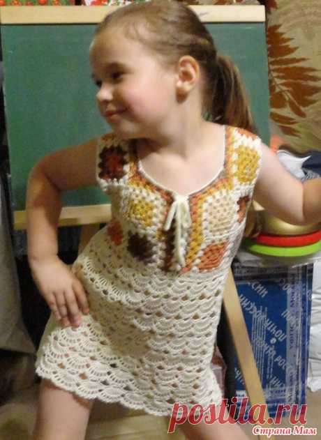 Туника бабушкин квадрат Туника связанна из Alize Forever Batik и Vita cotton Coco