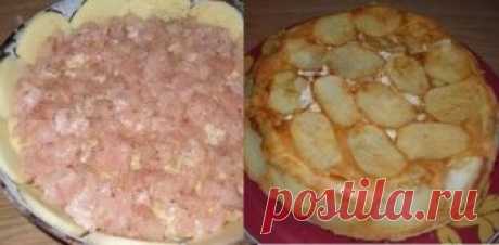 Сытный пирог. Просто уложи красиво продукты и поставь в духовку! Одним кусочком не обойдется!
