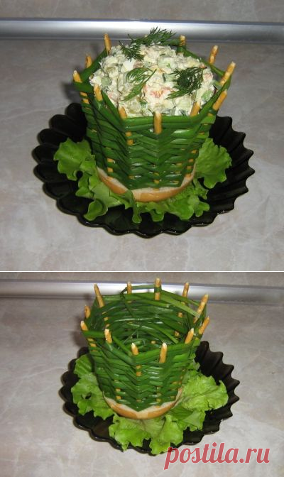 Салат в луковой корзинке