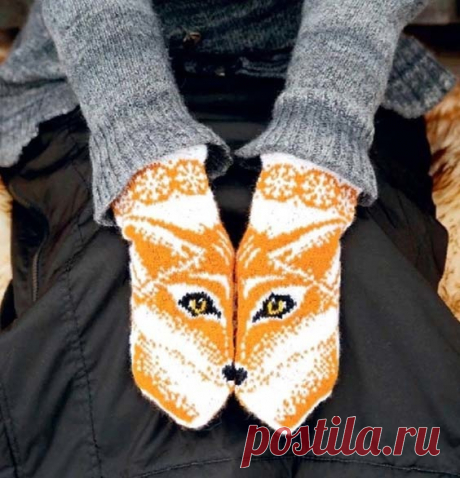 Варежки жаккардом